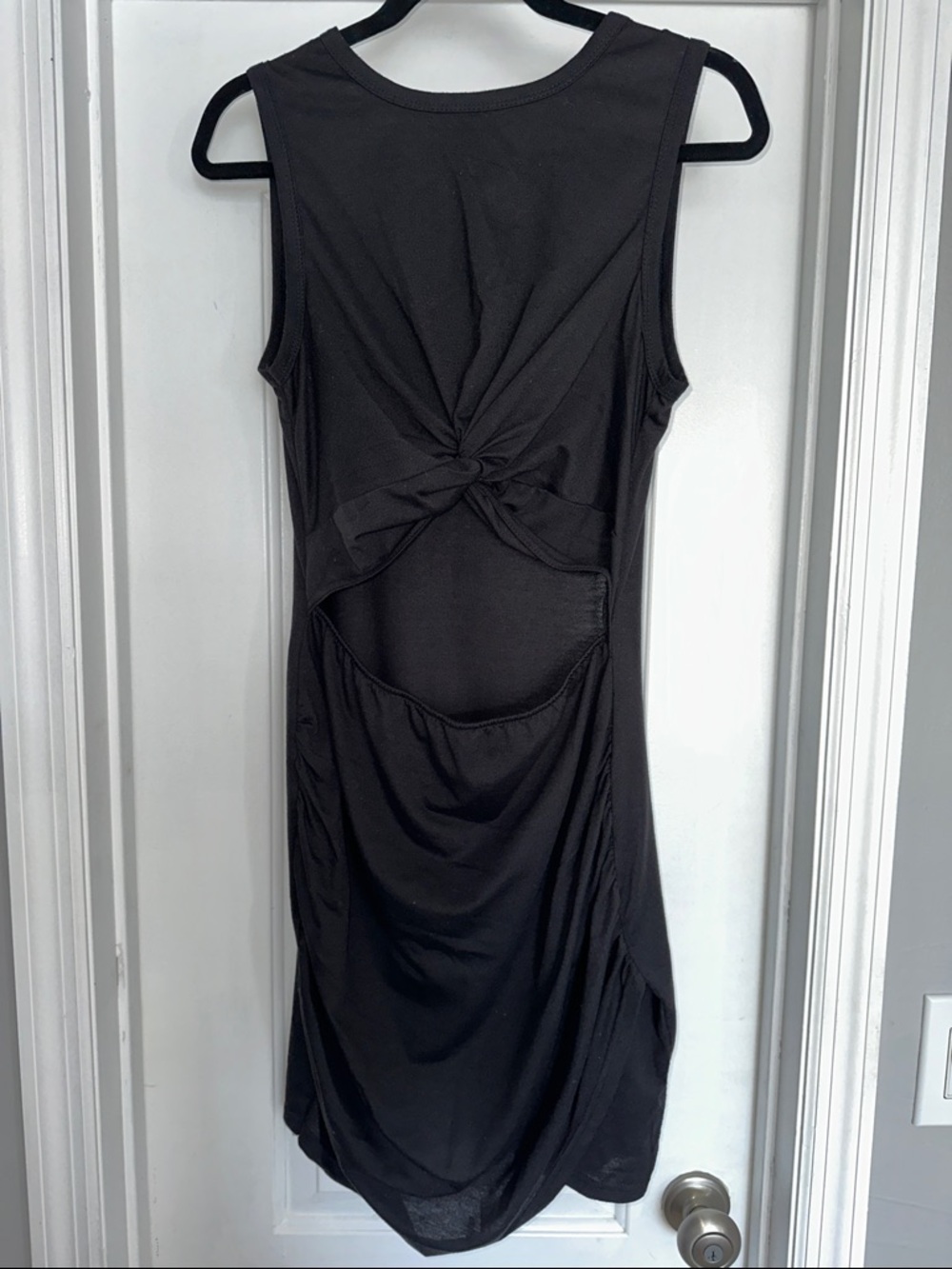 Black Knot-Back Sleeveless Dress - Women